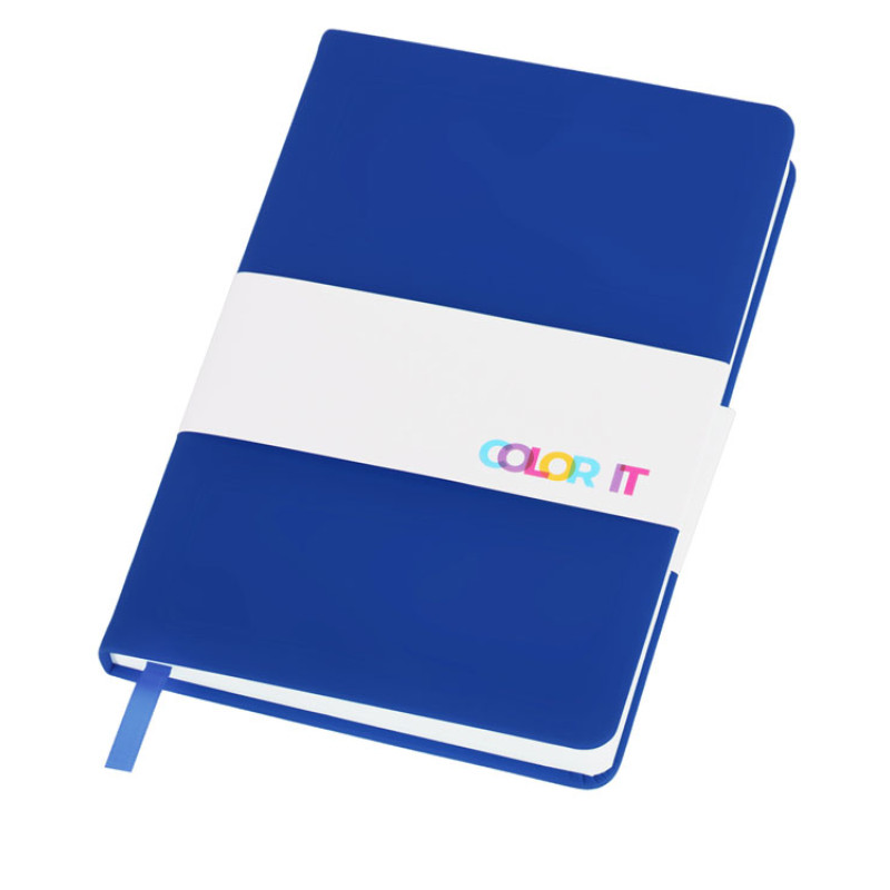 Бизнес-блокнот C2 софт-тач, твердая обложка, 128 листов, синий