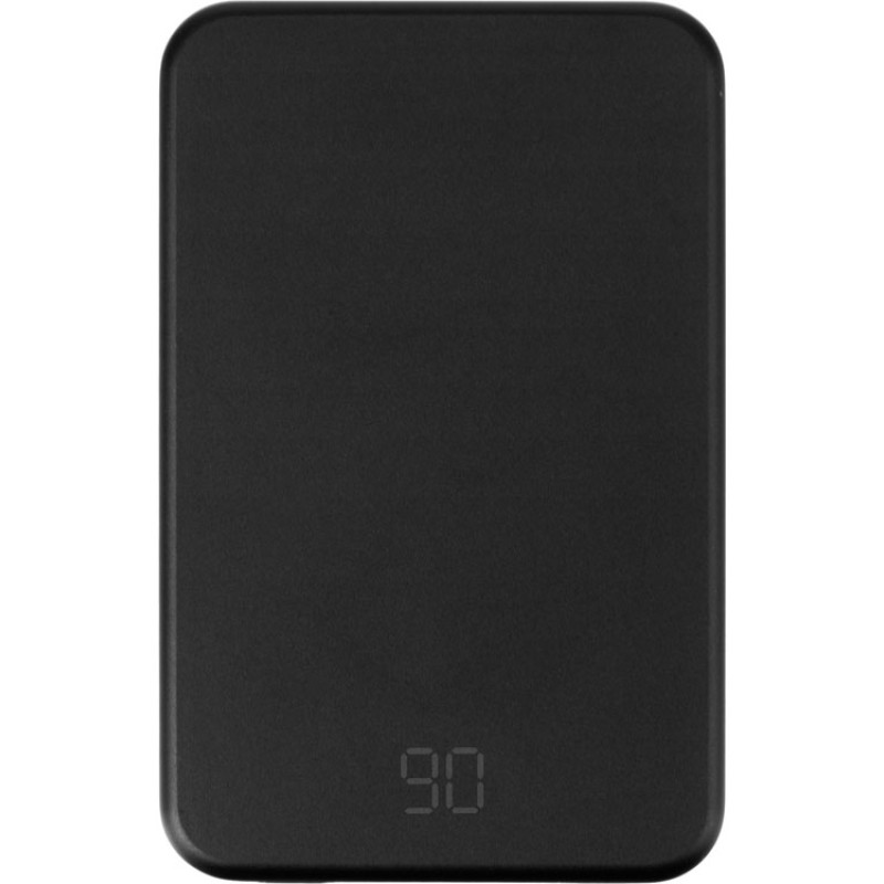 Магнитный беспроводной внешний аккумулятор "Razor", 5000 mAh, металл, черный