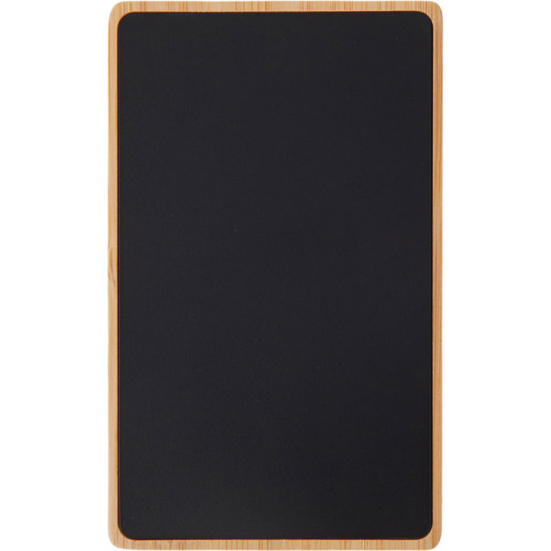 Внешний аккумулятор с подсветкой лого «Reedia S2», 5000 mAh, бамбук, черный