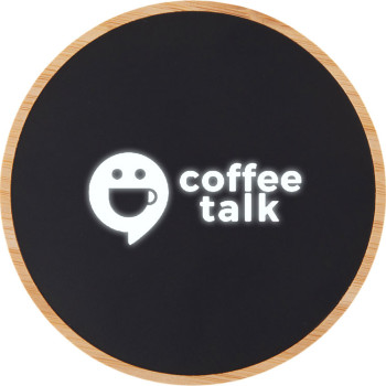 Беспроводное зарядное устройство с подсветкой лого «Reedia S3», 15 Вт, бамбук, черный