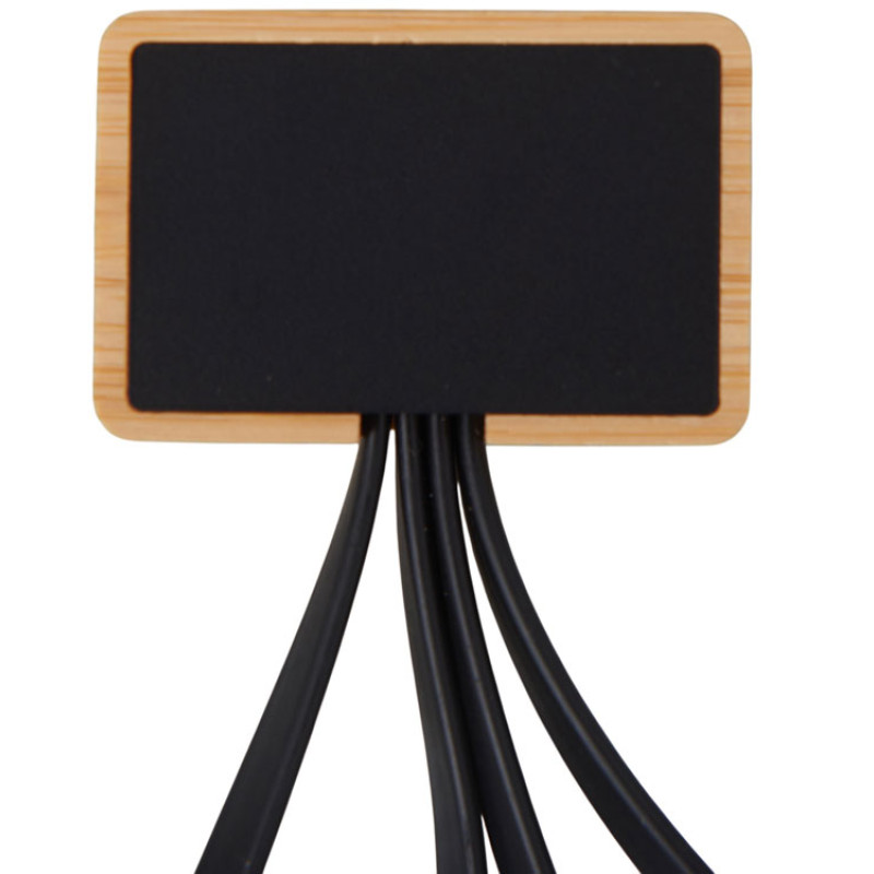 Кабель 3-в-1 с подсветкой лого «Reedia S6», бамбук, черный Кабель 3-в-1 с подсветкой лого «Reedia S6», бамбук, черный