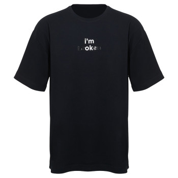 Футболка оверсайз «Vienna» унисекс , черный с нанесением Трафарет Скульптура 2 цвета