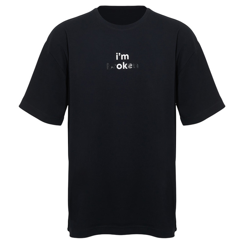 Футболка оверсайз «Vienna» унисекс , черный с нанесением Трафарет Скульптура 2 цвета