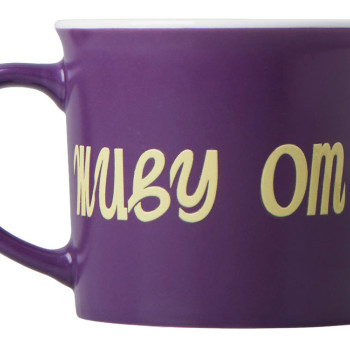 Матовая кружка Nancy 360 мл цветная снаружи, белая внутри, фиолетовый с УФ-печатью DTF