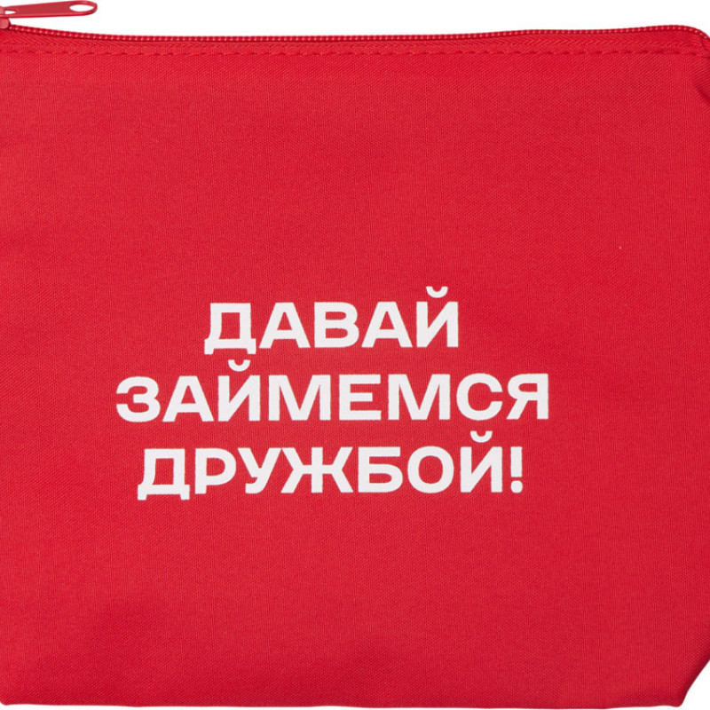 Косметичка из полиэстера 300D с подкладкой "Amalia", красный с термотрансфером