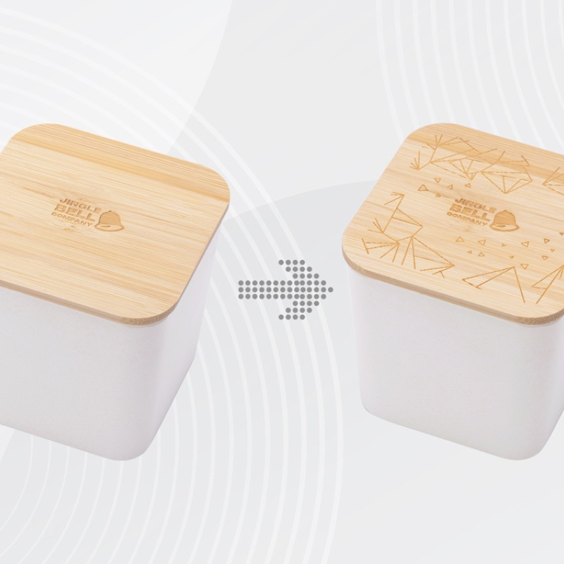 Eмкость для хранения «Flake», бежевый, натуральный, с гравировкой