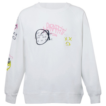 Свитшот оверсайз с рукавом реглан «Belgrade», унисекс, белый, ДТФ текстиль