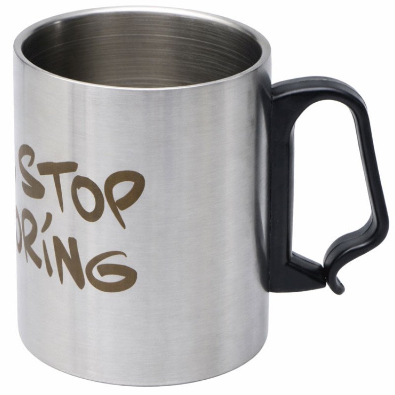 Стальная кружка с двойными стенками "Climber Max", 450 мл, черный (гравировка)