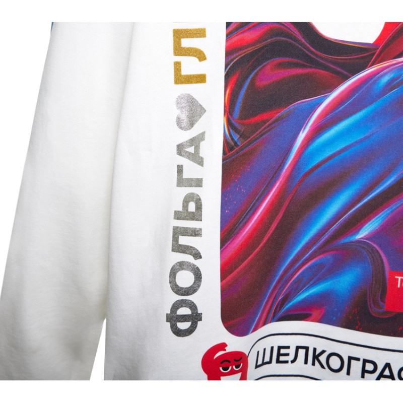 Худи оверсайз «Alpha.01» унисекс, молочный, все виды нанесения на текстиле на одной толстовке