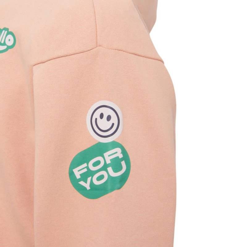 Толстовка с капюшоном оверсайз «Berlin» унисекс, лососевый, ДТФ, бренд тайп и лейбл