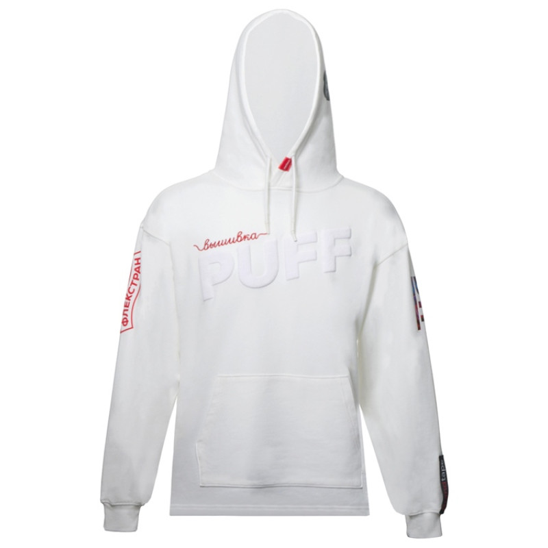 Худи оверсайз «Alpha.01» унисекс, молочный, все виды нанесения на текстиле на одной толстовке