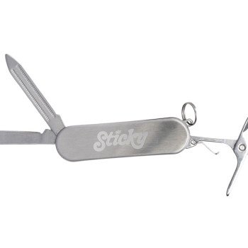 Мультитул-складной нож 3-в-1, металлик (гравировка)