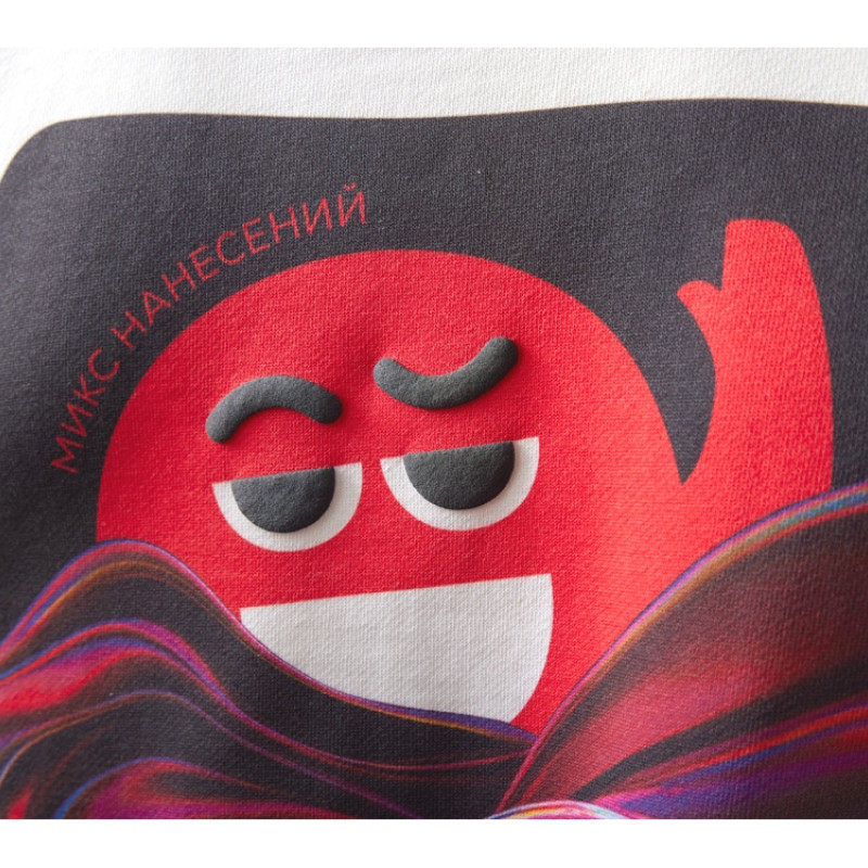 Худи оверсайз «Alpha.01» унисекс, молочный, все виды нанесения на текстиле на одной толстовке