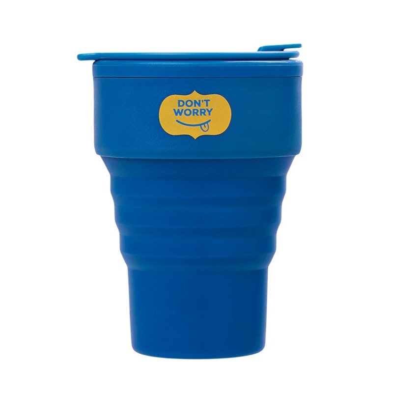 Силиконовый складной стакан «GoCup», синий индиго, тампопечать