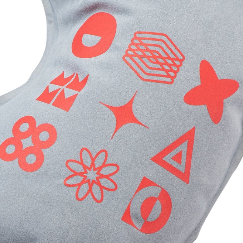 Подушка под шею с помпой Push, серый (термотрансфер)