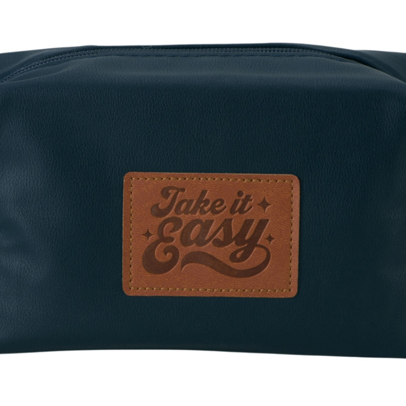 Косметичка из эко-кожи "Enio", темно-синий (патчи)