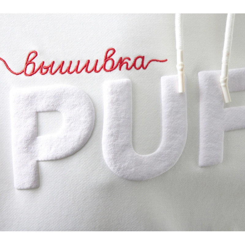 Худи оверсайз «Alpha.01» унисекс, молочный, все виды нанесения на текстиле на одной толстовке