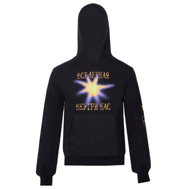 Худи «Warsaw», унисекс, черный, ДТФ текстиль и термотрансфер