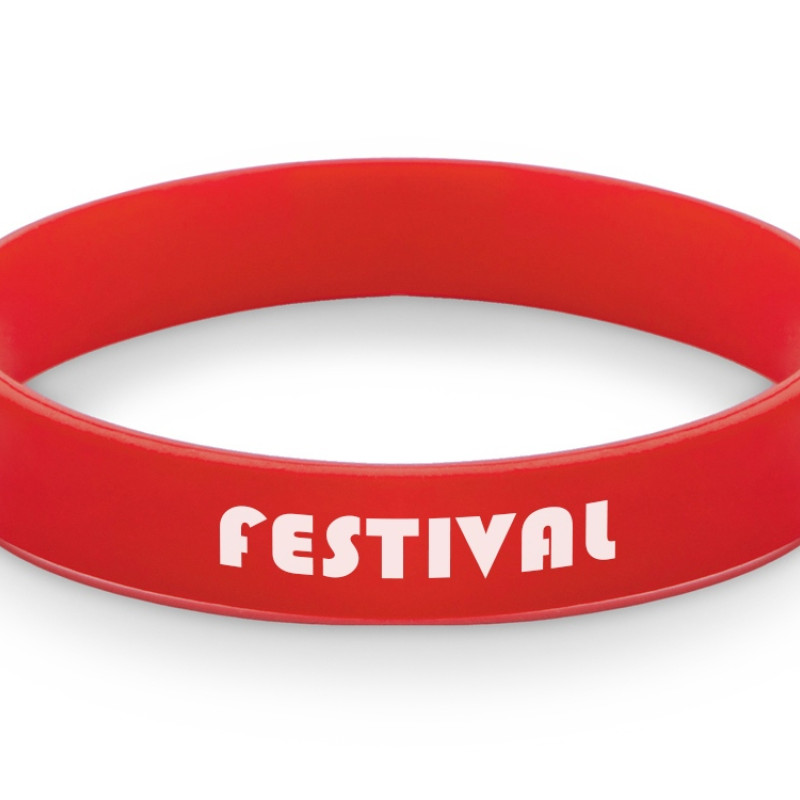 Силиконовый браслет "Forest" 202*12 мм, красный