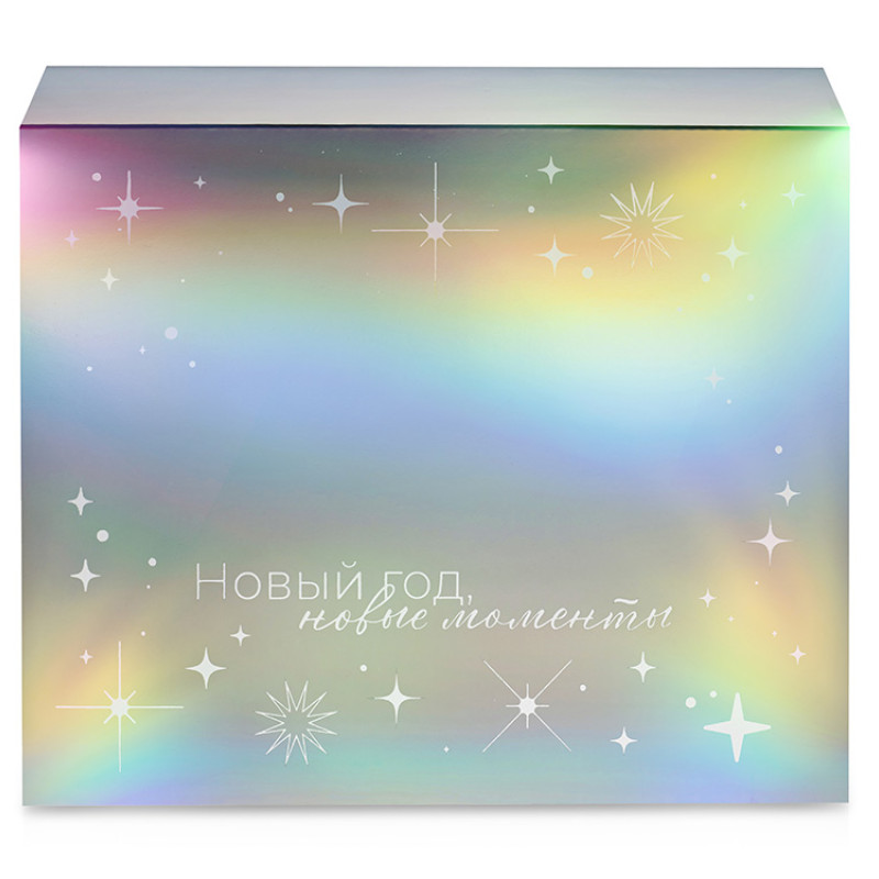 Подарочная коробка с голографическим шубером «Aurora», L, вн. размер 260х260х100 мм.