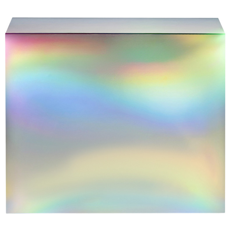 Подарочная коробка с голографическим шубером без печати "Aurora", L, 260х260х100 мм.