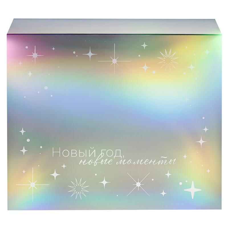 Подарочная коробка с голографическим шубером «Aurora», L, вн. размер 260х260х100 мм.