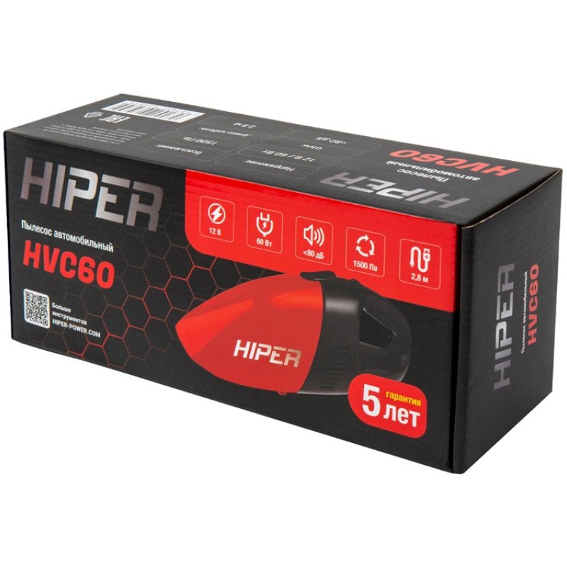 Пылесос автомобильный HIPER HVC60 Пылесос автомобильный HIPER HVC60