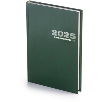 Ежедневник А5 датированный «Бумвинил» 2025, зеленый