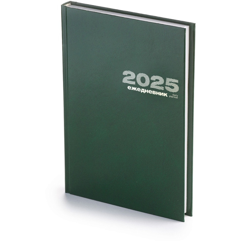 Ежедневник А5 датированный «Бумвинил» 2025, зеленый