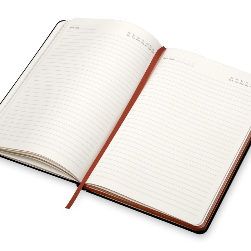 Бизнес блокнот "Bossy" с цветным срезом, твердая обложка, 128 листов, черный и красный