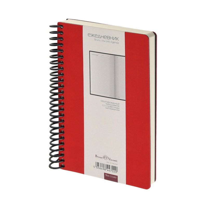 Ежедневник недатированный на спирали А5 "Agenda", красный (Р)