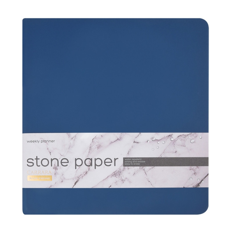 Еженедельник с каменной бумагой А5+ "Carrara", темно-синий