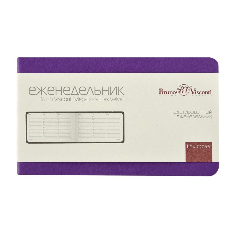 Еженедельник недатированный А6 "Мегаполис Вельвет", зефирный фиолетовый
