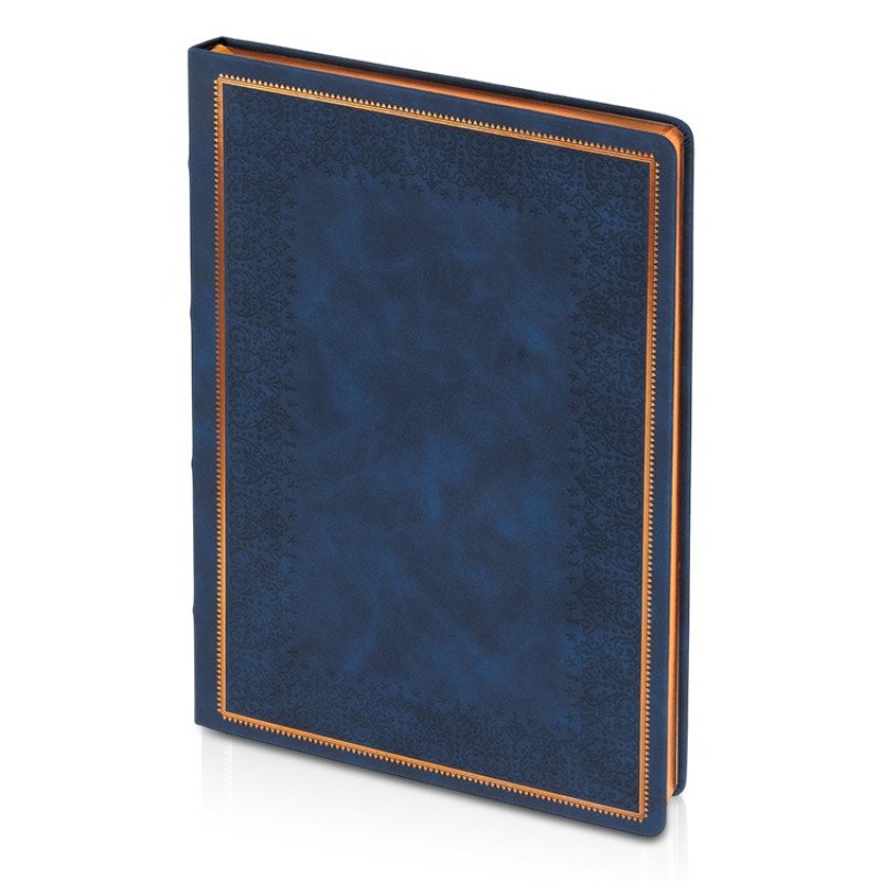 Ежедневник недатированный А4 "Royal", синий с бронзовым срезом