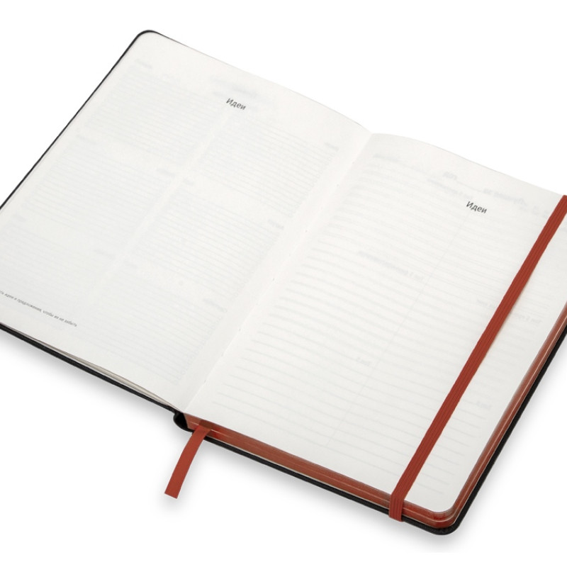 Бизнес блокнот "Bossy" с цветным срезом, твердая обложка, 128 листов, черный и красный