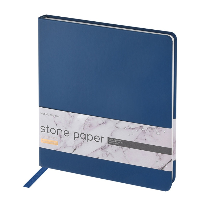 Еженедельник с каменной бумагой А5+ "Carrara", темно-синий