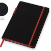 Бизнес блокнот "Bossy" с цветным срезом, твердая обложка, 128 листов, черный и красный