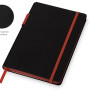 Бизнес блокнот "Bossy" с цветным срезом, твердая обложка, 128 листов, черный и красный