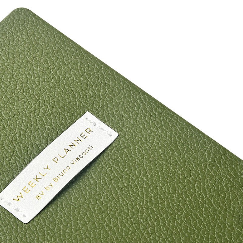 Еженедельник недатированный А6 "Verde" с нашивкой, зеленый