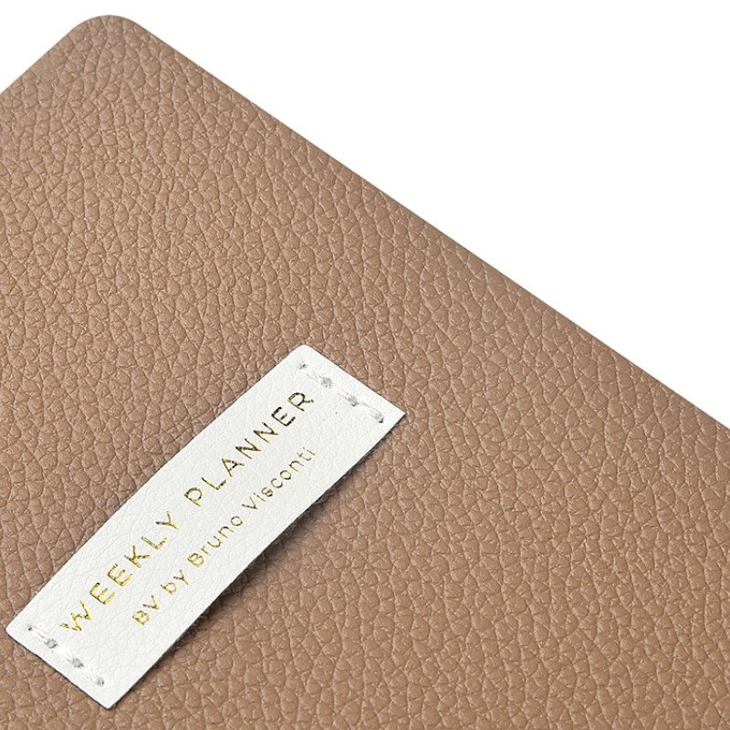 Еженедельник недатированный А6 "Total beige" с нашивкой, бежевый