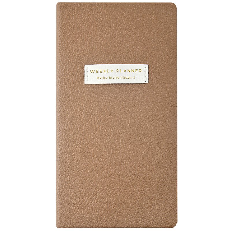 Еженедельник недатированный А6 "Total beige" с нашивкой, бежевый