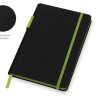 Бизнес блокнот "Bossy" с цветным срезом, твердая обложка, 128 листов, черный и зеленое яблоко