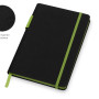 Бизнес блокнот "Bossy" с цветным срезом, твердая обложка, 128 листов, черный и зеленое яблоко