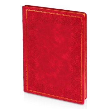Ежедневник недатированный А4 "Royal", красный с бронзовым срезом