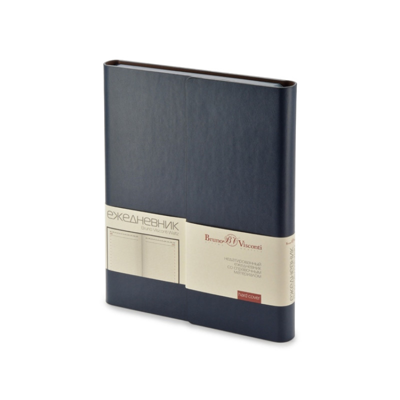Ежедневник недатированный с магнитным клапаном, А5 "WALTZ", темно-синий