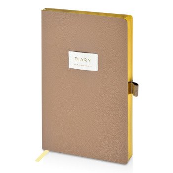 Ежедневник недатированный А5 "Total beige" с нашивкой, бежевый