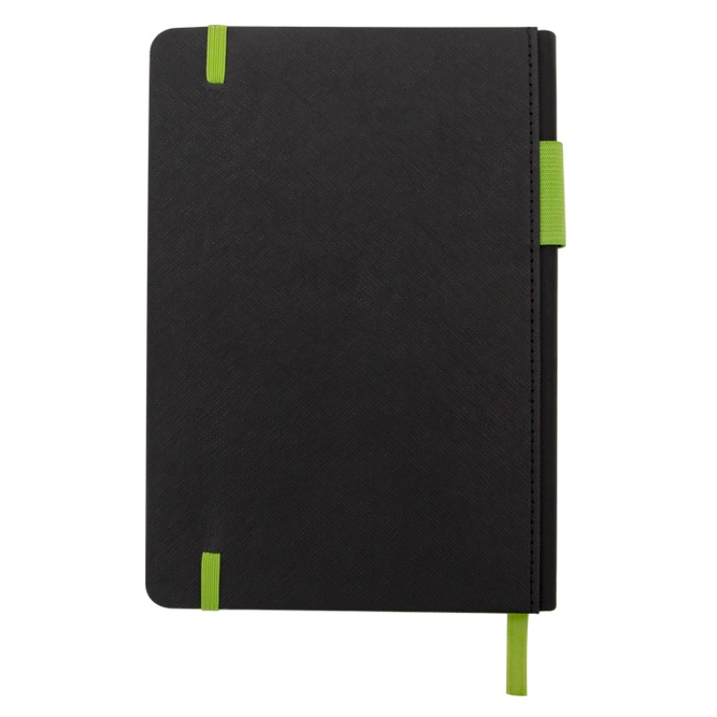 Бизнес блокнот "Bossy" с цветным срезом, твердая обложка, 128 листов, черный и зеленое яблоко