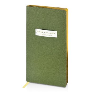 Еженедельник недатированный А6 "Verde" с нашивкой, зеленый