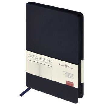 Ежедневник А5 "Megapolis Color" soft-touch, темно-синий navy
