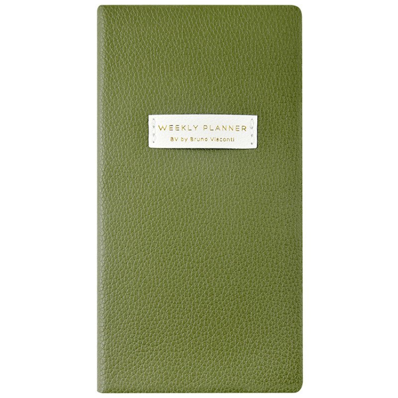 Еженедельник недатированный А6 "Verde" с нашивкой, зеленый